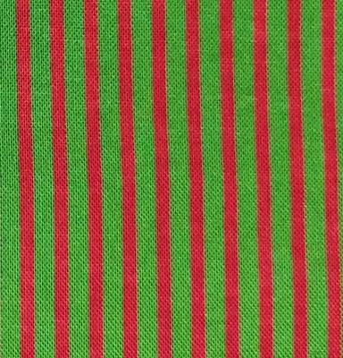 圣诞节 Olivia 红色绿色迷你条纹棉织物 Ian Falconer 仅 1 码 — 第 1/4 张图片