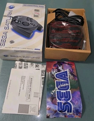 NEW OPENED Sega Saturn 3D Controller Pad Black, US-Version, MK-80117 - Image 1 of 4