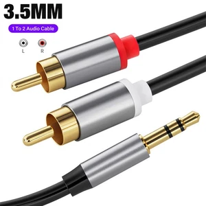 3.5mm Aux to 2 RCA Audio Cable Adapter for Stereo Speaker/Subwoofer/Amplifier 3M - Picture 1 of 12