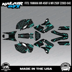 Graphics Kit for YAMAHA WR250F and WR450F (2003-2004) Twitch - Teal - Picture 1 of 4