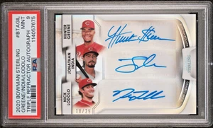 Bowman Sterling Triple RC Autograph /25 India -Greene-Lodolo PSA MINT 9 - Picture 1 of 4