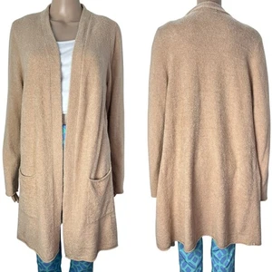 Barefoot Dreams Cozychic Lite Tan Open Front w/ Pockets Cardigan Sweater Size L - Bild 1 von 11