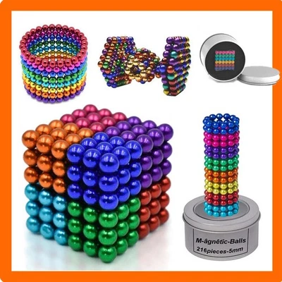 216 Stk 5mm Anti Stress Magnete Stresskiller Bunt kugeln Technik Gadget DE !!! - Bild 1 von 4
