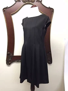 Vestido Metaphor Mujer Tejido Mangas Gorra Negro Brillo Dorado Cremallera Talla L Usado en Excelente Condición - Imagen 1 de 5