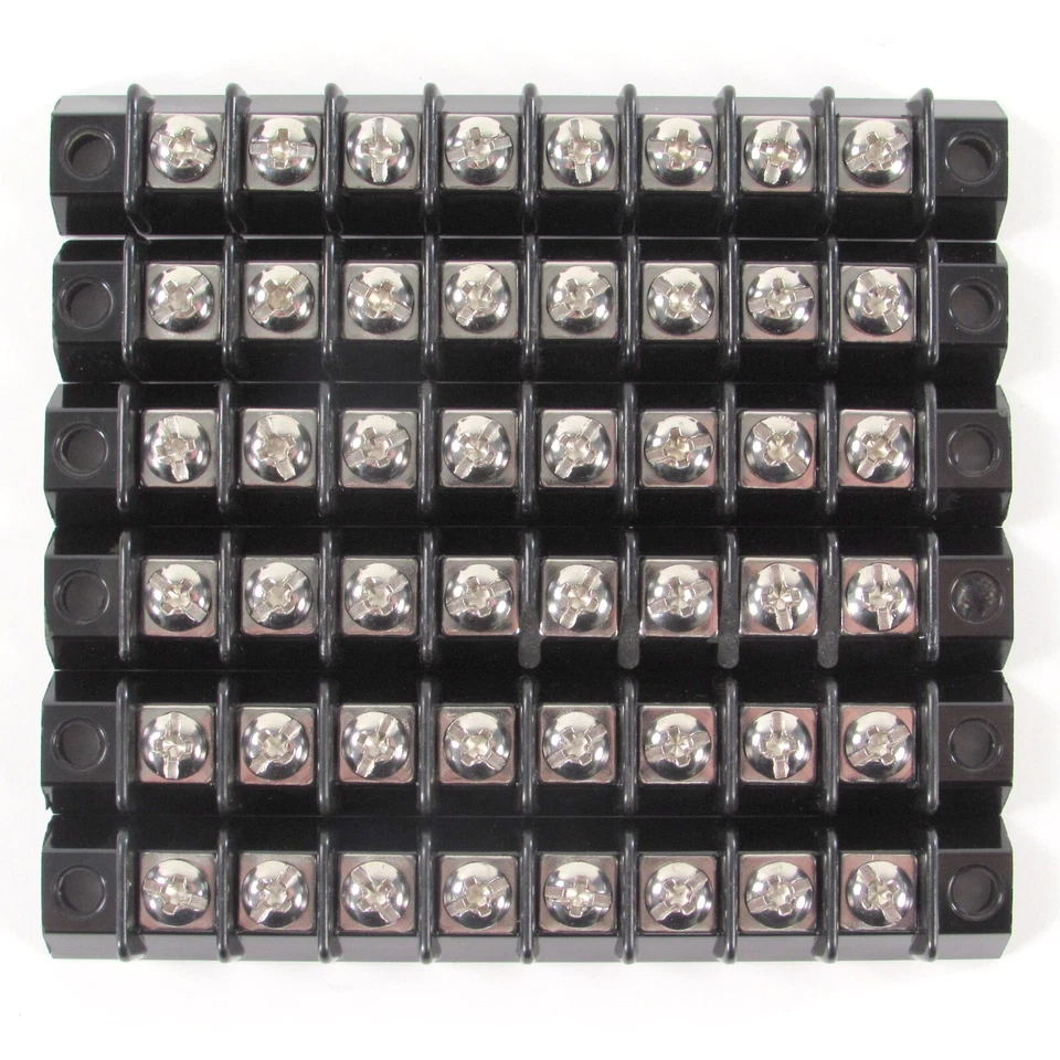 LOTE de 6 bloques de terminales Kulka 599-8 8 posiciones 16-22 AWG 15A 150V fila única Foto 1 de 3