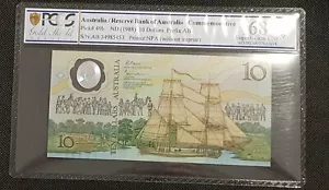 1988 Aust $10 Banknote Johnston/Fraser Superb Gem Unc 68 OPQ PCGS AB 34985453 - Foto 1 di 6