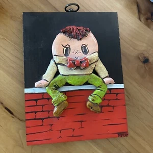 Vintage HUMPTY DUMPTY Plaque Hand-Sculpted Nursery Décor - Picture 1 of 10