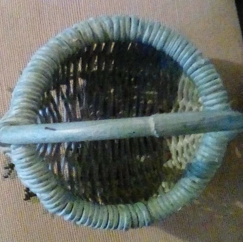 Vintage, Blue Basket Cover