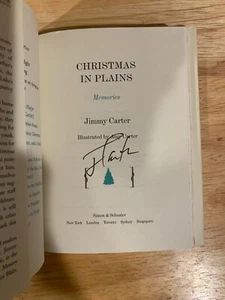 SIGNED 39th President Jimmy Carter Christmas In Plains HC 1st Ed 1st NEW +PIC - Picture 1 of 8