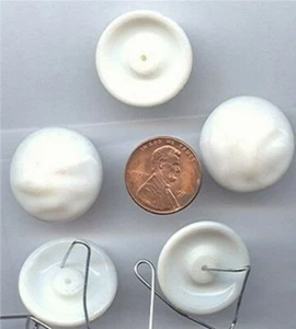 144 VINTAGE GERMAN WHITE 24mm. BAROQUE CABOCHONS g150 - Picture 1 of 1