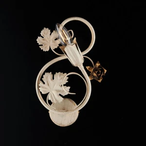 Lampada da parete applique classico in ferro battuto con rose avorio oro bon-259 - Imagen 1 de 1