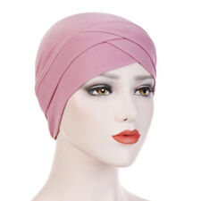 Women Solid Turban Hat Ladies Casual Hair Head Hijab Cap Muslim Stretch Headwrap