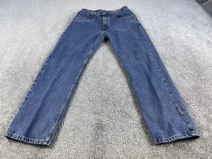 Levis 505 Jeans Mens 33x30 Blue Denim Regular Fit Straight Leg Cotton Yellow Tab - Picture 1 of 16