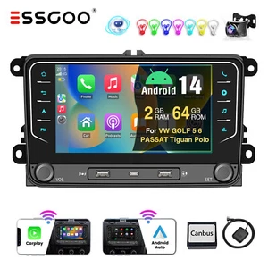 CarPlay Autoradio Android GPS Nav 2+64G Für VW GOLF 5 6 Passat Touran Tiguan Cam - Bild 1 von 17