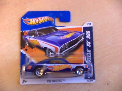 new sealed '67 CHEVELLE SS 396 hw racing HOT WHEELS toy car BLUE 151/244 1/10 - Image 1 of 3