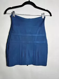 Herve Leger Bandage Mini Skirt Blue size XS Bandage Skirt - Picture 1 of 10