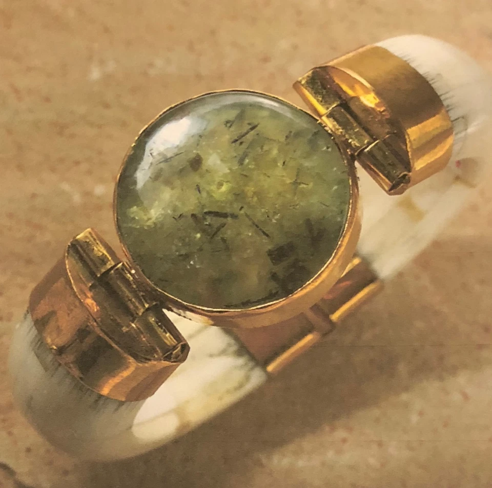 Nuevo Brazalete Brazalete Tara Mesa Prehnita y Hueso Color Marfil Foto 1 de 1