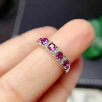 2CT Round Cut Lab Created Pink Ruby Women Engagement Ring 14K White Gold Plated - Image 1 of 4