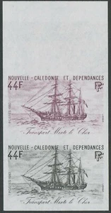 NEW CALEDONIA 1982 44 Fr. Ships "Le Cher" very rare imperforated proof pair - Picture 1 of 1