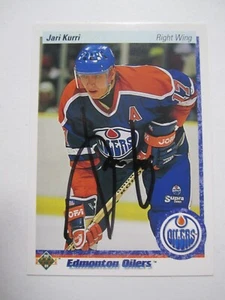 1990-91 Upper Deck Signed Jari Kurri Card Oilers - Picture 1 of 2