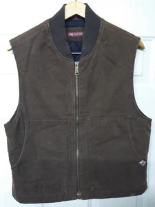 Vtg DRI DUCK Brown Zip Front Duck Hunting Vest Quilted Mens Small - Picture 1 of 4