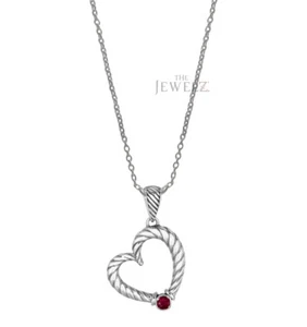 Collana fine cuore finitura corda rubino oro 14 kt 0,05 ct - San Valentino - Foto 1 di 3