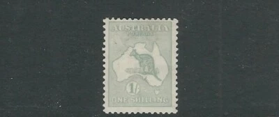 AUSTRALIA 1915 KANGAROO (Sc 42 1sh wmk wide cwn/narrow A) F/VF MH tiny thin z20 - Image 1 of 2