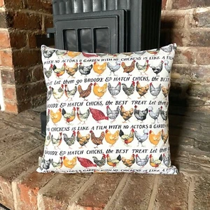 550. CHICKENS 100% Cotton Cushion Cover. Various sizes - Picture 1 of 1