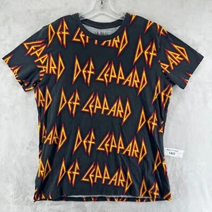Camiseta para hombre Def Leppard estampada gráfica algodón amarillo negro XL - Imagen 1 de 11