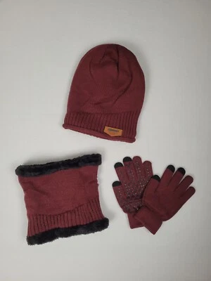 YSense Women, Men Unisex Winter Hat Scarf Glove Set Warm Fleece Lined - Image 1 of 4