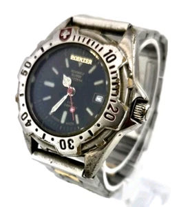 Vintage Pointer Victorinox Swiss Army Date Watch Rotating Bezel One Jewel w NEW BATT - Bild 1 von 12