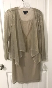 Jessica Howard fancy sparkly gold mother of bride party dress NWT - Picture 1 of 5
