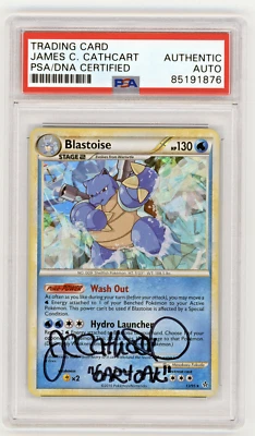 First Ever Signed James C Cathcart Blastoise 13/95 Cracked Ice Promo - Image 1 of 2