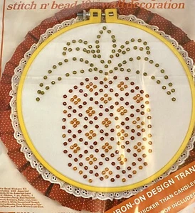 Vintage Pinapple Folk Art Bead Wickery Kit 10" Iron On Transfer Hoop 1431 Sealed - Picture 1 of 5