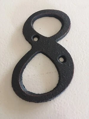 Number 8 Cast Iron Rustic House Number 11cm - image 1 of 2