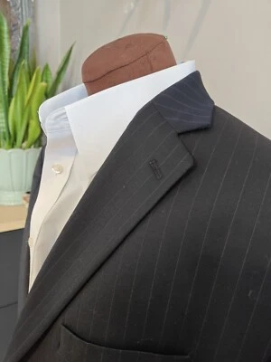 🇺🇲 Abrigo Deportivo Lauren Ralph Lauren Para Hombres 50L Lana Hecho en Canadá Azul Marino Rayas Foto 1 de 4