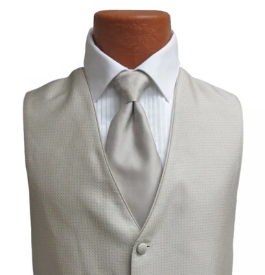 Men's Jean Yves Sterling Bali Tan Tuxedo Vest & Tie Wedding Groom Prom - Image 1 of 3