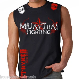 Muay Thai Muscle Shirt New UFC Boxing MMA NHB WWE Venum W Free Tapout Sticker - Picture 1 of 1