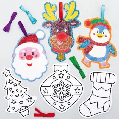 NATALE SAND ART BIANCO forme adesive PEEL BAMBINI ARTIGIANATO CALZA RIEMPIMENTO DECORAZIONE