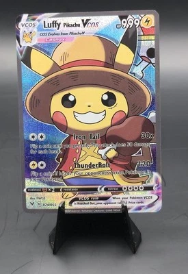 One Piece Monkey D. Luffy Pikachu Fan Full Art Pokemon Custom Card  - Image 1 of 2