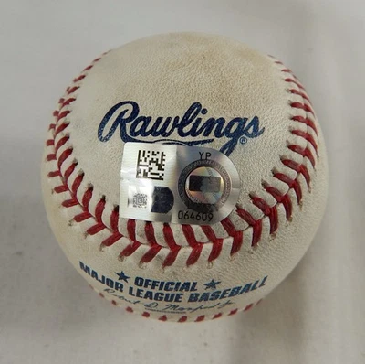 2022 Brewers Pirates Game Used Baseball Trevor Kelley Jack Suwinki Fouls 3513 - Image 1 of 4