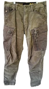 Pantaloni cargo uomo G-Star Raw taglia 30x32 tasca militare velluto a coste skate sbiaditi dal sole - Foto 1 di 12