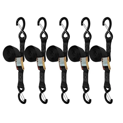 5PK 1"x6' Motorcycle Handlebar Cam Buckle Tie Down Straps Dirt Bike Straps Black - Imagen 1 de 4