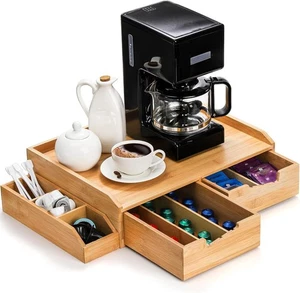 SOUJOY Bamboo Drawer Organizer for Coffee Pod, K Cup - Picture 1 of 8