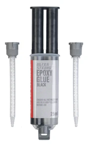 Black Ultra Strong Epoxy Glue With Mixing Nozzles 25ml - Sets In 5 Mins !!! - Picture 1 of 3
