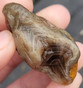  Ágata Lake Superior 1,7 oz - Ágata de fortificación con bandas oscuras Minnesota Hallazgo - Imagen 1 de 5