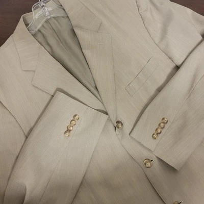 Canali Silk Wool Mohair Blazer Sz 46 EU 56 R Tan Blonde Sport Coat Blazer Jacket - Image 1 of 4