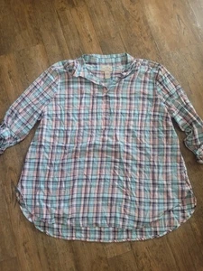 Womens Blue Mountain Plaid Pullover Shirt Size 2x - Picture 1 of 4