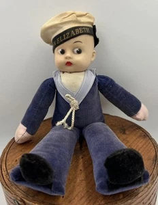 Vintage Queen Mary Sailor Doll Jolly Boy Cloth Body - Picture 1 of 9