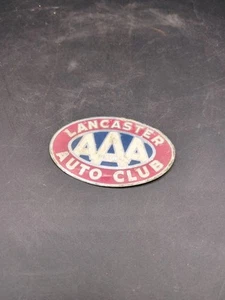 Vintage AAA Lancaster Pennsylvania Auto Club License Plate Topper Metal Oval - Picture 1 of 2